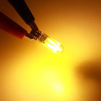 1 шт., автомобисветильник Светодиодная лампа W5W T10 Cob с нитью накаливания, 12 В