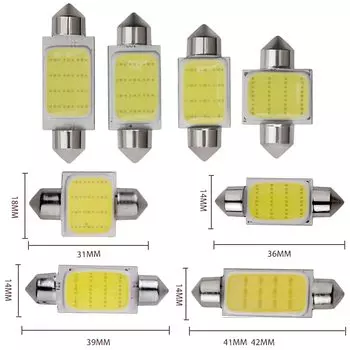 1 шт. C10W C5W светодиодный гирлянда COB 31 мм 36 мм 39 мм 41/42 мм 12 В белые лампы для автомобилей номерной знак внутренний купольный светильник для чтения 6500K