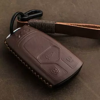 1 шт. чехол для ключей из натуральной кожи чехол для ключей для Audi A4 A5 A6 Q7 2017-2018 автомобильные аксессуары автостайлинг