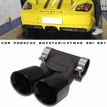 1 шт. двойной автомобильный наконечник выхлопной трубы для Porsche Cayman 718 981 987 Boxster глушитель наконечник выхлопной трубы сопло системы выхлопной трубы