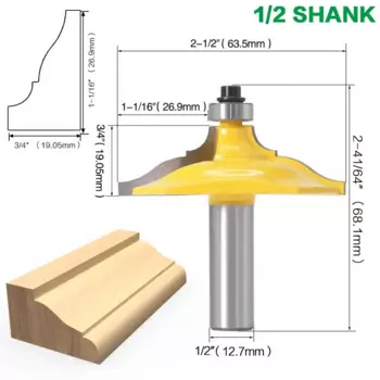 1 шт. фреза для формования и кромки — классическая фреза Ogee — деревообрабатывающая фреза с хвостовиком 1/2 дюйма, 12 мм