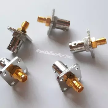 1 шт. гнездовой разъем BNC на гнездо SMA, фланцевый монтажный разъем F/F RF адаптер