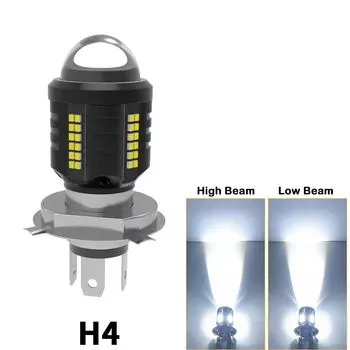 1 шт. H4 H6 BA20D светодиодная лампа для мотоцикла, светодиодная линза «рыбий глаз», двойной цвет, белый, желтый, чип CSP, фара для мотоцикла, скутера, противотуманная фара