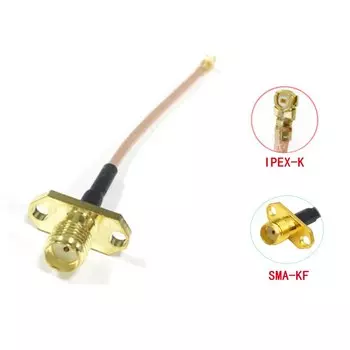 1 шт. IPX U.fl IPX1 к SMA / RP-SMA гнездовой разъем для крепления на панели с 2 отверстиями, разъем RG178, коаксиальный кабель с косичкой, 5 см, 10 см, 15 см, 20 см