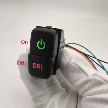 1 шт. красный светодиодный двойной переключатель противотуманных фар, кнопка дневного света DRL для Mitsubishi Pajero V73 V93 Lancer Outlander ASX L200