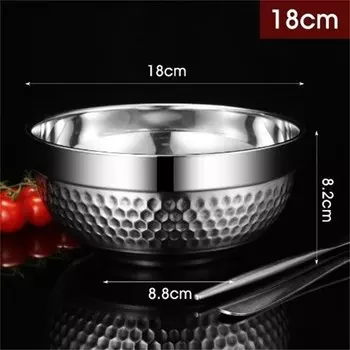 1 шт., креативная миска для супа из нержавеющей стали 304, корейская двухслойная теплоизоляционная миска для салата с лапшой рамэн, посуда для кухни