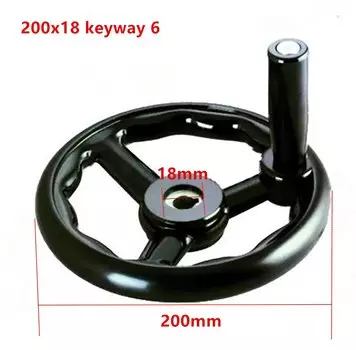 1 шт. круглая бакелитовая фрезерная машина с тремя шпулями, токарный станок с ЧПУ, черное волнистое ручное колесо 100/160/200 мм