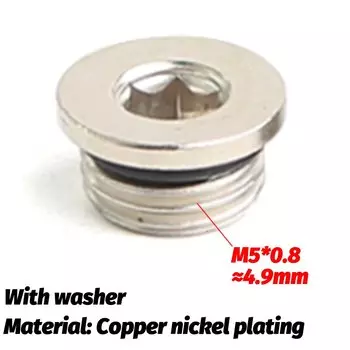 1 шт. M5 M6 1/8 1/4 "3/8" 1/2 "медная внутренняя шестиугольная заглушка с уплотнительным кольцом, медная заглушка, торцевая заглушка для пневматики