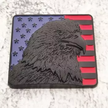 1 шт., металлическая наклейка с американским Орлом и флагом США