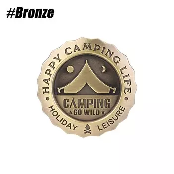 1 шт., металлический автомобильный значок для кемпинга, красивые автомобильные наклейки, 3D круглые автомобильные значки, наклейки с эмблемой автомобиля, совместимые с украшениями автомобиля