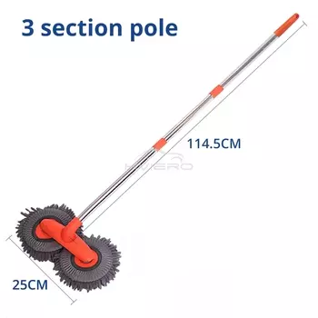 1 шт., многофункциональная щетка для чистки автомобиля, швабра, швабра из синели, двойные щетки, головка для чистки крыши, окна, трехсекционный телескопический инструмент для мойки