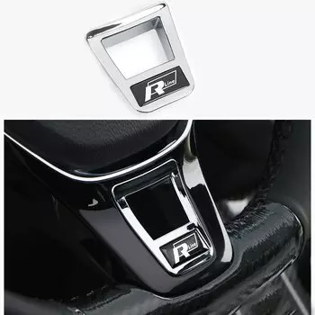 1 шт., наклейки на руль автомобиля из АБС-пластика, аксессуары с логотипом R для Volkswagen GTI R-Line Polo Golf Passat Scirocco Beetle Tiguan