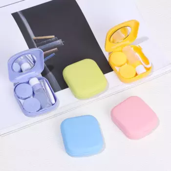 1 шт. Новый мини квадратный чехол для контактных линз с зеркалом Женская цветная коробка для контактных линз контейнер для контактных линз красивый дорожный набор