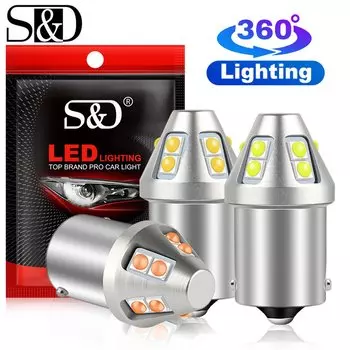 1 шт. P21W LED 1156 BA15S BAU15S PY21W лампа 1157 BAY15D P21 5 Вт R5W R10W автомобильная лампа 3030 чипы Автомобильный светодиодный светильник 12 В белый красный желтый