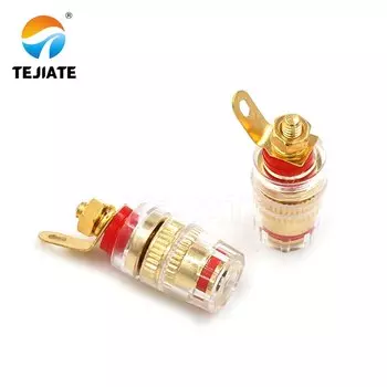 1 шт. Разъем типа "банан"/разъем 4 мм усилитель мощности динамик Кристалл терминал звуковой разъем Чистая медь позолоченный прозрачный адаптер