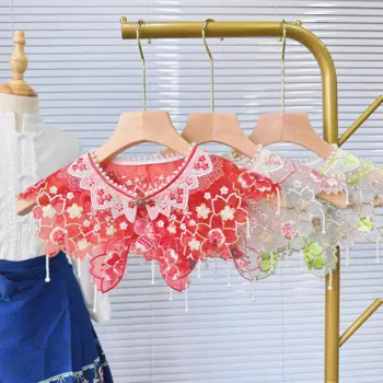 1 шт. Ретро цветок вишни вышитые облака плечи Поддельный Воротник для детей Аксессуары ханьфу для взрослых костюм Декор женский подарок для девочки