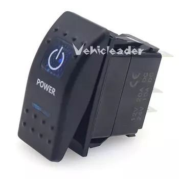 1 шт. синий светодиодный кулисный переключатель 5-контактный 12 В/24 В автомобильный переключатель для лодки и грузовика с двойной подсветкой светодиодный водонепроницаемый