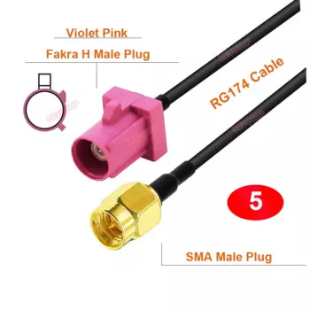 BEVOTOP Удлинительный кабель Fakra H к SMA RG174 10см~20м