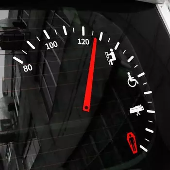 1 шт., спидометр, наклейки и наклейки на заднее лобовое стекло автомобиля, указатель опасности, авто, виниловая светоотражающая тюнинг, окно внедорожника, грузовика, автомобильный Стайлинг