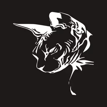 1 шт., Стайлинг автомобиля, сфинкс, кошка, животное, украшение для окна, наклейка, наклейки для мотоцикла, автомобиля, черный/серебристый, 15,3*16 см