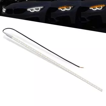 1 шт. светодиодная лента 2 цвета динамические DRL белые и янтарные переключающие последовательные указатели поворота для автомобилей