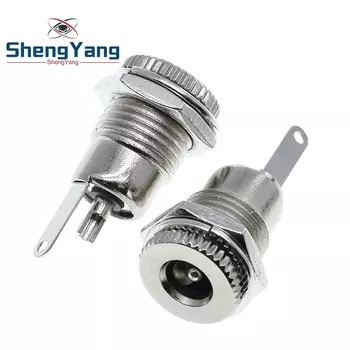 1 шт. TZT DC099 5,5 мм x 2,1 мм разъем питания постоянного тока, гнездовой разъем для монтажа на панели, металлический DC-099 с открытым отверстием 11 мм 5,5*2,1 5,5*2,5