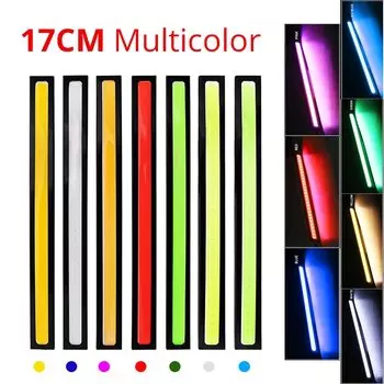 1 шт., универсальные водонепроницаемые дневные ходовые огсветильник 17 см, COB Противотуманные фары, автомобильный Стайлинг, светодиодсветильник дневные огни DRL, синие красные желтые белые