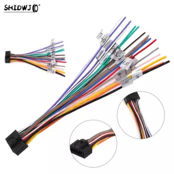 1 шт. Универсальный звуковой сигнал, проводной штекер, 16 контактов, автомобильный аудио Проводной адаптер, штекер, автомобильный стерео разъем для радио, CD, DVD