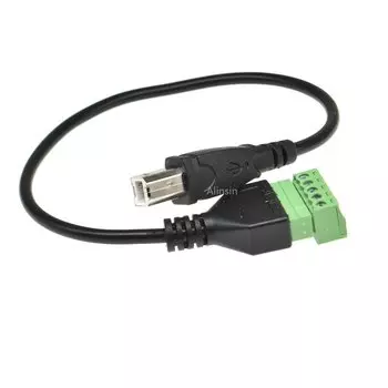 1 шт. USB Тип B штекер к винтовой клемме 5-контактный разъем с проводом 25 см USB адаптер USB B к клемме
