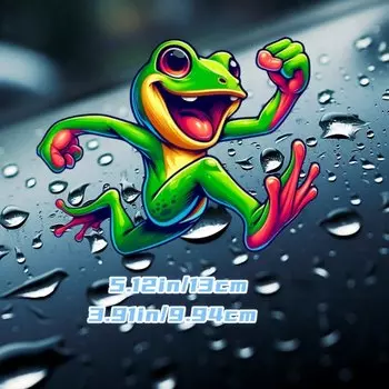 1 Шт. Водостойкие Наклейки На Мотоцикл Happy Frogs Fun Animal Виниловые Наклейки Декоративная Наклейка На Бак Для Аксессуаров...