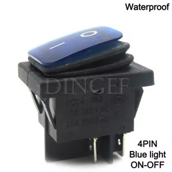 1 шт. водонепроницаемый кулисный тумблер с фиксацией 4PIN 6PIN 2/3-позиционный 250 В переменного тока 16A 20A со светодиодной подсветкой KCD4