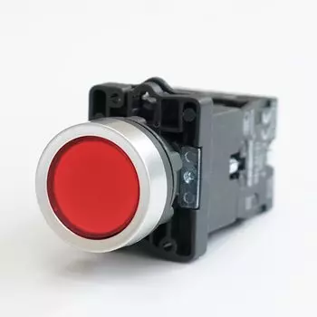 1 шт. XA2 EW33B1 пластиковая кнопка с подсветкой, мгновенный переключатель NC напряжение 220 В 24 В, плоская головка, старт, сброс мощности, водонепроницаемый 22