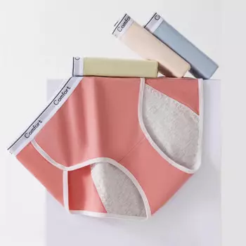 1 шт. женские физиологические трусы для девочек, менструальные трусики, женские герметичные трусики с высокой талией, хлопковое нижнее белье