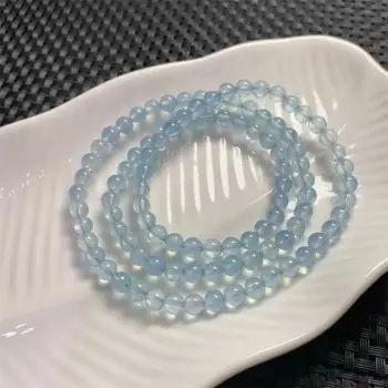 1 шт., женский браслет из натурального аквамарина, 5,7 мм