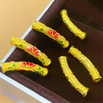 1 шт., женский кулон «Лотос на удачу» из желтого золота 999 к, 0,6-0,8 г