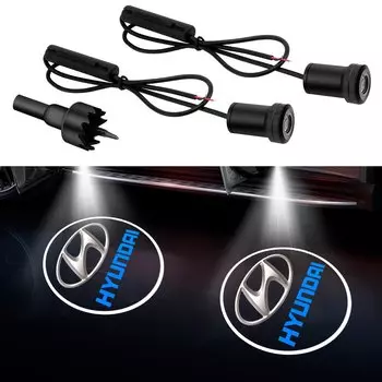 1 Упаковка Светодиодных Дверных Проекторов Для Hyundai Tucson Kona Sonata Solaris I40 I30 I10 Ix35 Ix20 Ix25 - Освещение Лого...
