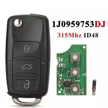 1K0959753L Fob для Volkswagen VW Golf Passat Jetta Beetle 200-2005 Skoda Octavia Superb 2004-2009 дистанционный Автомобильный ключ 315 МГц ID48