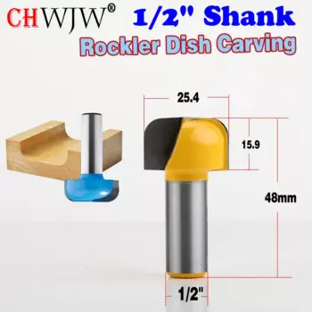 Фреза для резьбы по дереву, насадка 1/2 дюйма с хвостовиком и лотком для Режущий шип, диаметр 1 дюйма x 5/8 дюйма H, 1 шт.