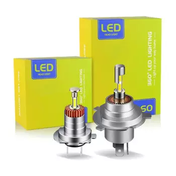 1 шт./2 шт. 30000LM Canbus H4 светодиодные фары 9003 HB2 автомобильная лампа H7 360 4-сторонняя турбо 1:1 мини-налобная лампа супер яркая белая лампа 6000K