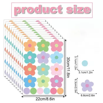 1pc Daisy Flower Wall Sticker Bohemian Style Refrigerator Glass Children's Room Kindergarten Ring Decoration Wall DIY Decoration