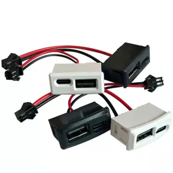 Двухслойная белая розетка USB Type-C JCD