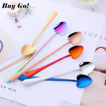 Ложка для чая Buy Go сердечком из нержавеющей стали розового золота