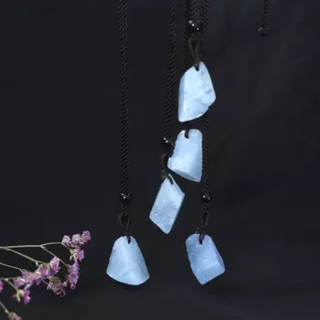 Необработанный аквамарин кулон olevo