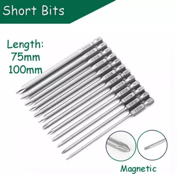 Магнитная отвертка PH00 PH0 PH1 PH2 S2 75/100 мм