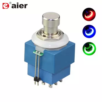 Ножной переключатель Daiertek 4А, 3PDT, красный/синий/зеленый LED