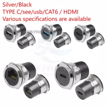Металлический круглый разъем CAT6/USB2.0/USB3.0/HDMI/Type-C XLKJ