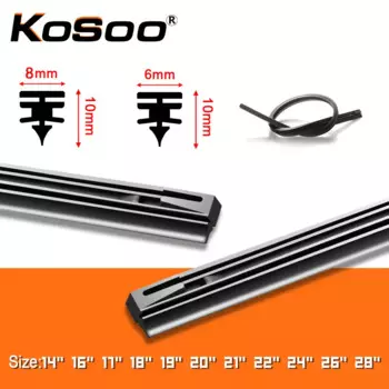 1 шт., лобовое стекло, 8 мм, 6 мм, 14 дюймов, 16 дюймов, 18 дюймов, 19 дюймов, 20 дюймов, 21 дюймов, 22 дюйма, 24 дюйма, 26 дюймов, 28 дюймов, сменная вставка для щетки стеклоочистителя автомобиля, сменная резиновая полоса