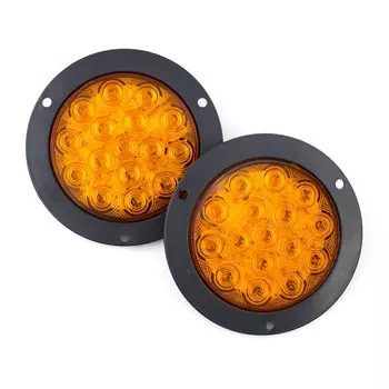 1шт/2шт 12V 24V 16 LED 4 "Автомобильные круглые задние фонари Задний фонарь Сигнал поворота Стоп-сигнал заднего хода Задний фонарь заднего хода Грузовик Прицеп грузовой автомобиль