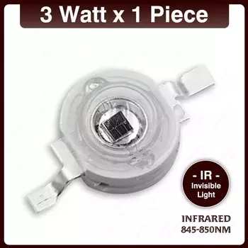 1шт 3Вт ИК 680нм 740нм 760нм 800нм 850нм 880нм 900нм 940нм 980нм 1000нм инфракрасный светодиодный чип для камеры видеонаблюдения ночного видения
