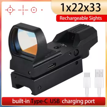 1x22x33 Red Dot Sight Type-C USB Перезаряжаемый прицел 4 сетки Оптика прицел голографический прицел для отражения страйкбола прицел для охотничьей винтовки